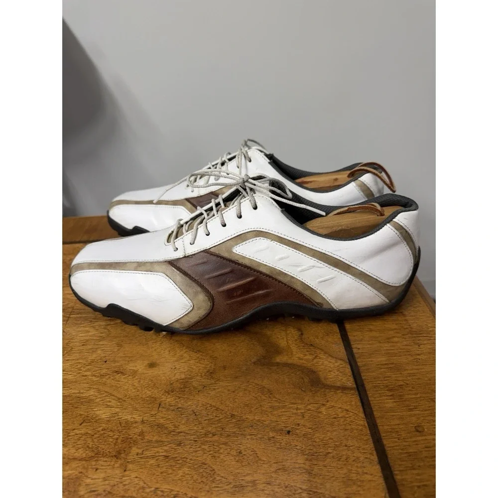Vtg FootJoy Classics Men's 10.5 Tour 58092 White/Brown Golf Shoes Sports